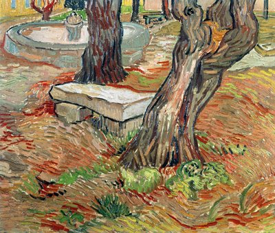 サンレミーのベンチ、1889年 作： Vincent van Gogh